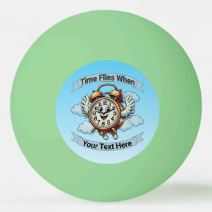 Balle De Ping Pong Horloge volante « Le temps passe quand » personnal
