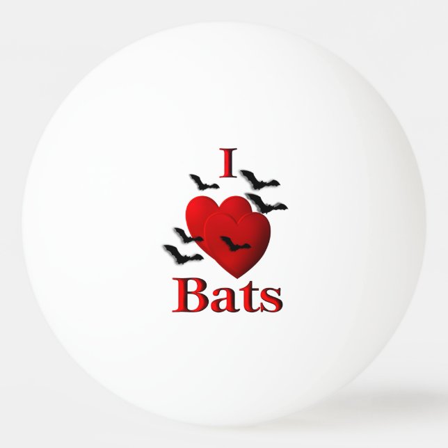 Balle De Ping Pong I Heart Bats (Devant)