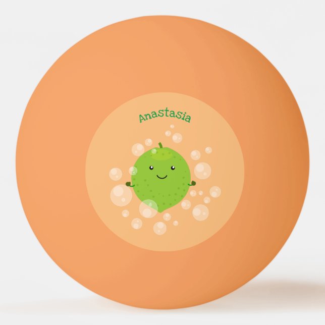 Balle De Ping Pong Illustration de bulles de chaux vert mou (Devant)