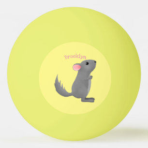 Balle De Ping Pong Illustration de chinchilla gris mignon