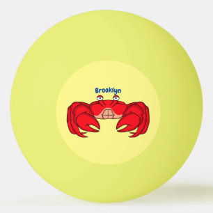 Balle De Ping Pong Illustration de crabe rouge mignon en style cartoo