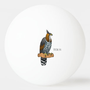 Balle De Ping Pong Illustration de dessin animé d'aigle huppé ornée