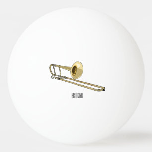 Balle De Ping Pong Illustration de dessin animé de Trombone