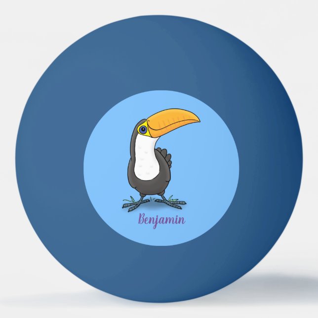 Balle De Ping Pong Illustration de dessin humoristique du toucan joye (Devant)