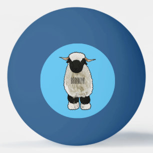 Balle De Ping Pong Illustration de la caricature de mouton Valais Bla