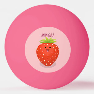 Balle De Ping Pong Illustration de la fraise Cute kawaii