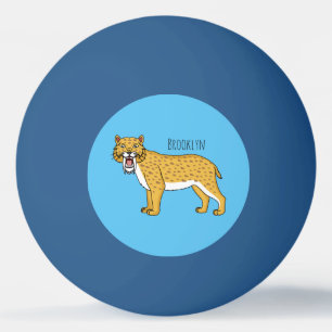 Balle De Ping Pong Illustration de tigre à dents de sabre