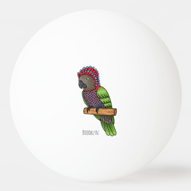 Balle De Ping Pong Illustration d'oiseau perroquet à tête de faucon (Devant)