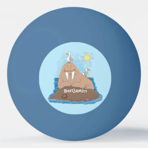 Balle De Ping Pong Illustration drôle de morse joyeux