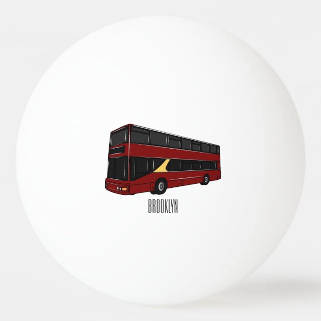 Balle De Ping Pong Illustration d'un bus à deux étages (Devant)