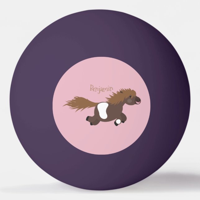 Balle De Ping Pong Illustration d'un poney de Shetland mignon (Devant)