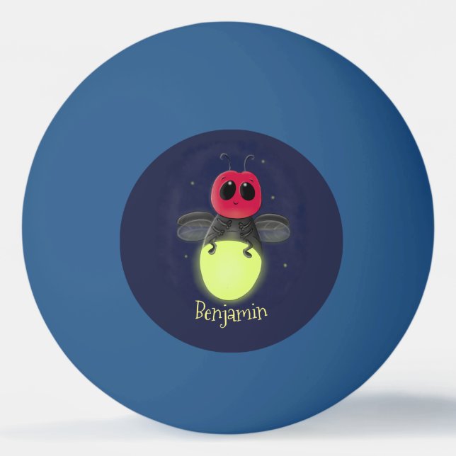 Balle De Ping Pong Illustration d'une luciole à éclair mignon (Devant)