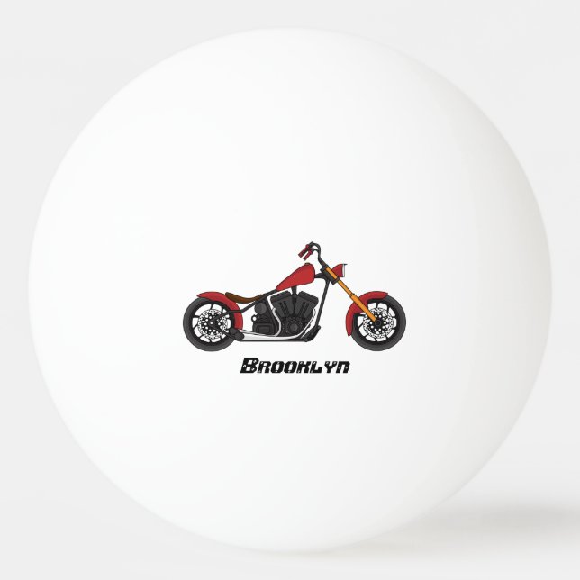 Balle De Ping Pong Illustration motocyclette de style hélicoïdal (Devant)