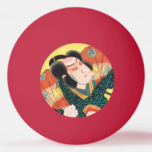 Balle De Ping Pong Image de l'acteur kabuki sur le fan de plis Utagaw