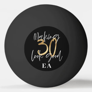 Balle De Ping Pong Initiales de 30e anniversaire personnalisées cadea