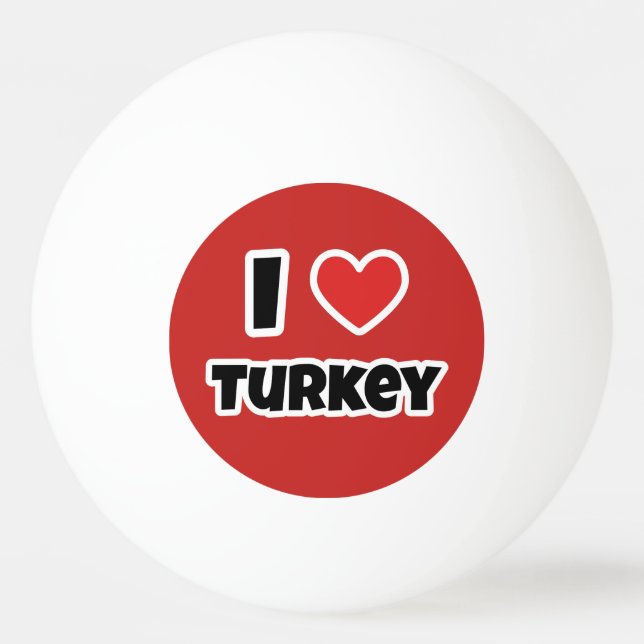 Balle De Ping Pong J'aime la Turquie (Devant)