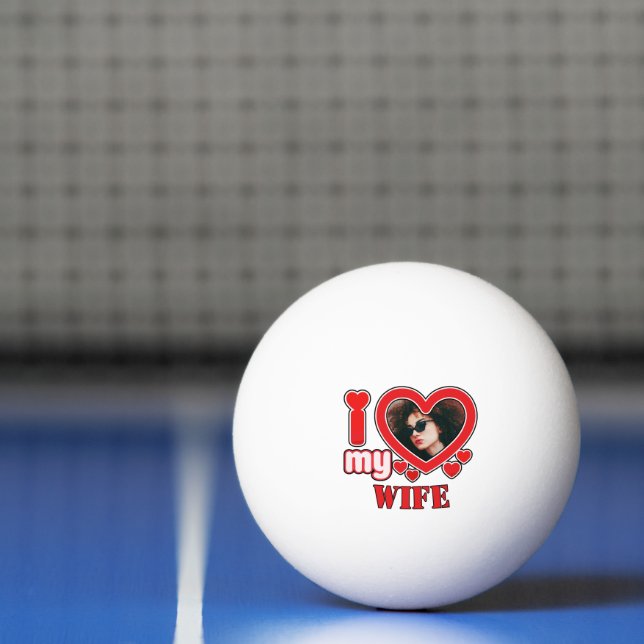Balle De Ping Pong J'Aime Ma Femme Personnalisée (Filet)