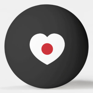 Balle De Ping Pong Japon   Coeur du drapeau japonais