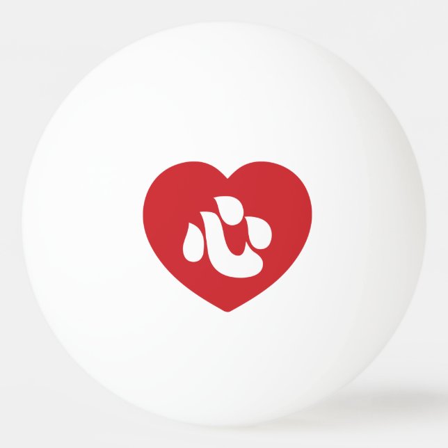 Balle De Ping Pong Japonais Shin Kanji Kokoro 心 coeur (Devant)