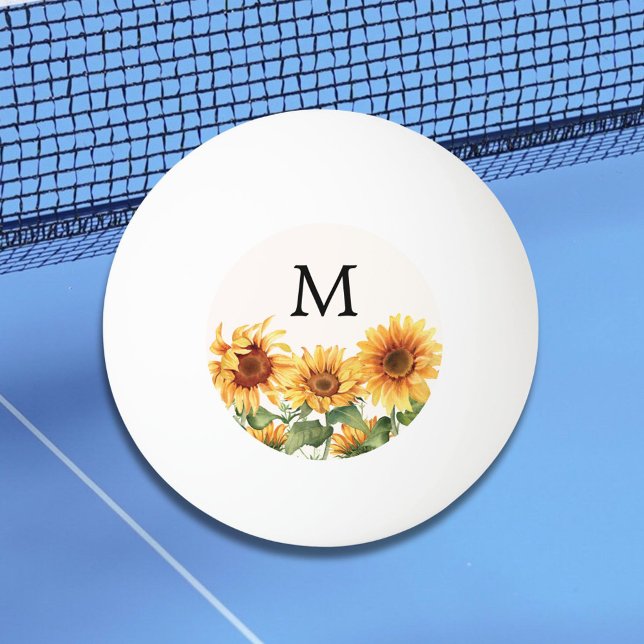 Balle De Ping Pong Jardin de tournesol Jaune Monogramme (In situ)