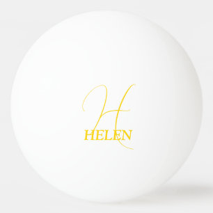 Balle De Ping Pong Jaune vif Monogrammé