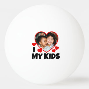 Balle De Ping Pong J'Coeur Mes Enfants Photo Personnalisée