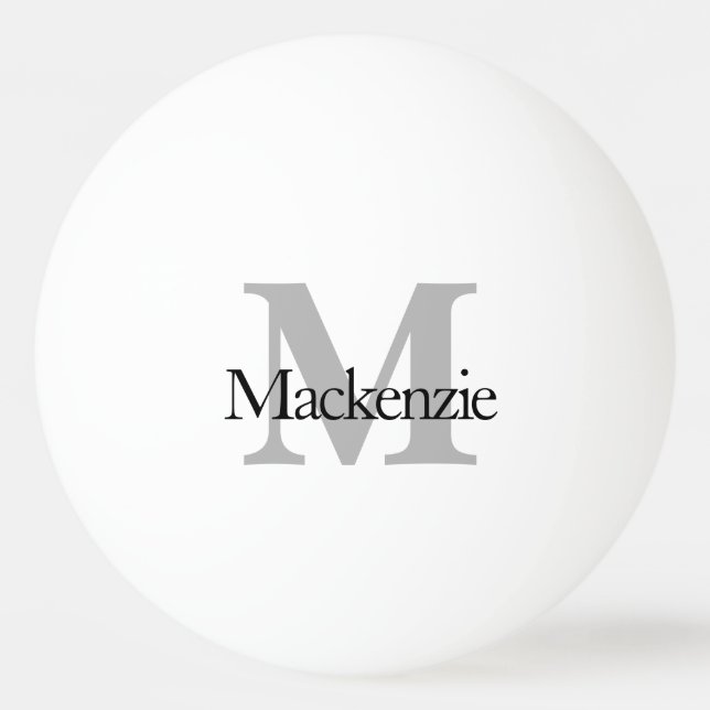 Balle De Ping Pong Jeu classique | Nom du monogramme Script Chic Init (Dos)