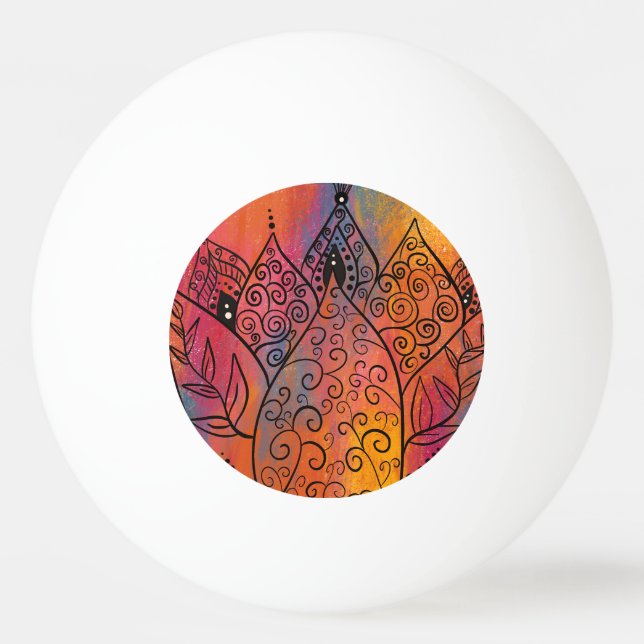 Balle De Ping Pong Joli Art Floral (Devant)