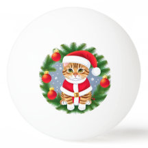 Joli chat tigré en tenue de Père Noël