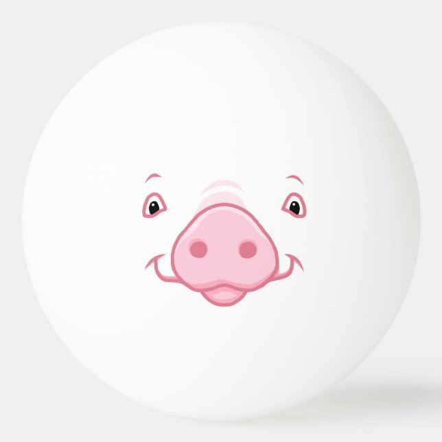 Balle De Ping Pong Joli visage de cochon rose (Devant)