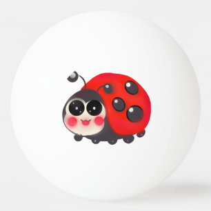 Balle De Ping Pong Jolie coccinelle Kawaii Dame coccinelle heureuse