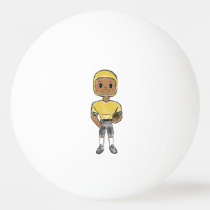 Balle De Ping Pong joueur de football vintage rétro noir jaune simple