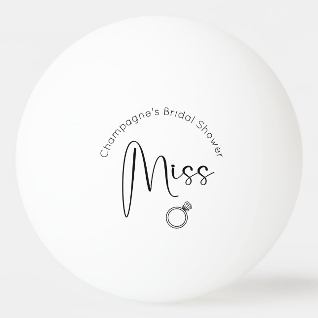 Balle De Ping Pong Jour de Mariage Moderne Miss à Mme (Devant)
