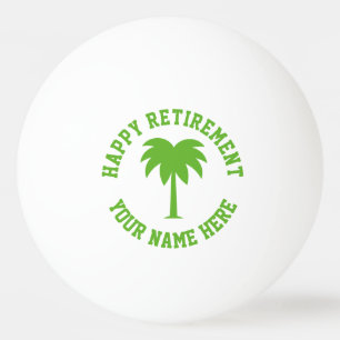 Balle De Ping Pong Joyeuse retraite palmier vert logo ping de table