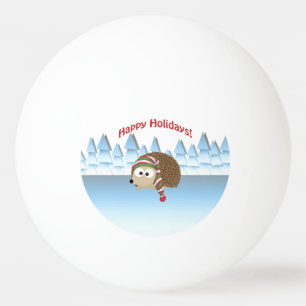 Balle De Ping Pong Joyeuses fêtes ! Hérisson d'hiver