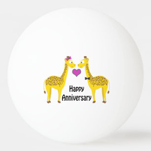Balle De Ping Pong Joyeux Anniversaire Girafes
