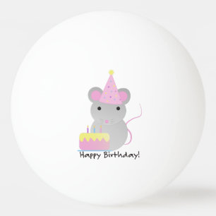 Balle De Ping Pong Joyeux Anniversaire mignonne Souris de fête