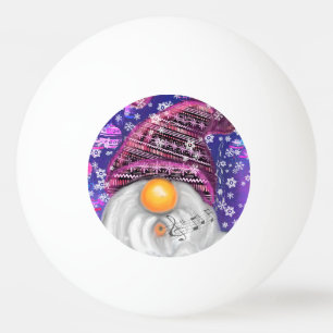 Balle De Ping Pong Joyeux Gnome En Casquette Violet Chante Une Chanso
