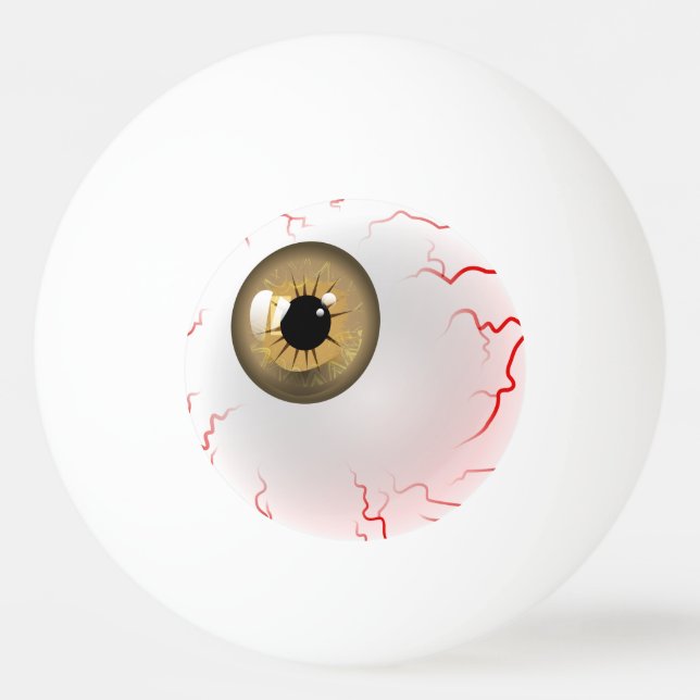 Balle De Ping Pong Joyeux Halloween ! Eyeball Brown éffrayant (Devant)