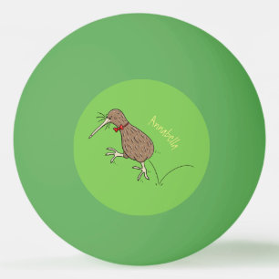 Balle De Ping Pong Joyeux kiwi de saut avec dessin de cravate arc