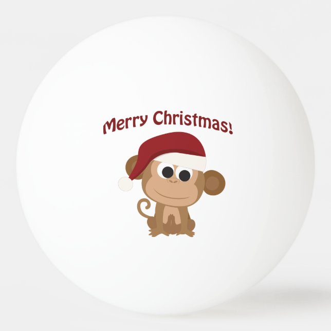 Balle De Ping Pong Joyeux Noël! père Noël Monkey (Devant)