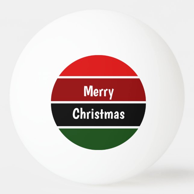 Balle De Ping Pong Joyeux Noël Rouge Et Vert (Devant)