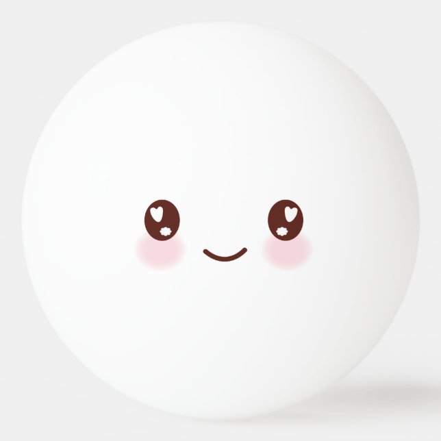 Balle De Ping Pong Kawaii Cute Face Drôle. Emoji. Émoticône. (Devant)