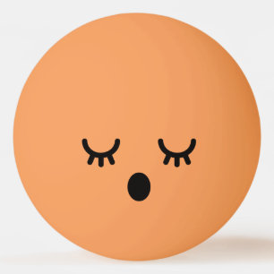Balle De Ping Pong Kawaii Cute Face Drôle. Emoji. Émoticône.