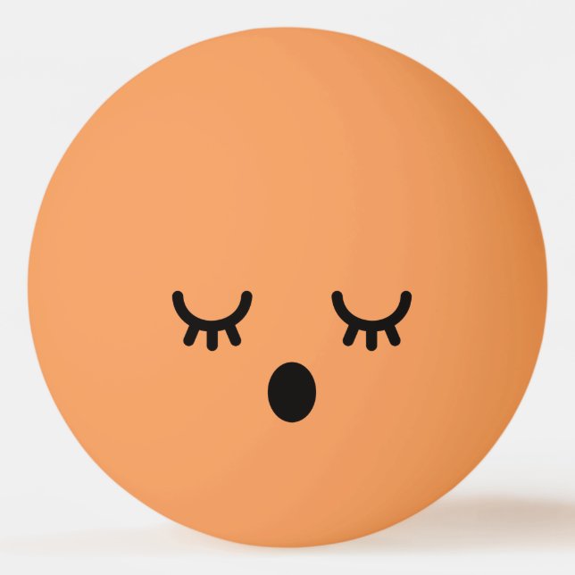 Balle De Ping Pong Kawaii Cute Face Drôle. Emoji. Émoticône. (Dos)