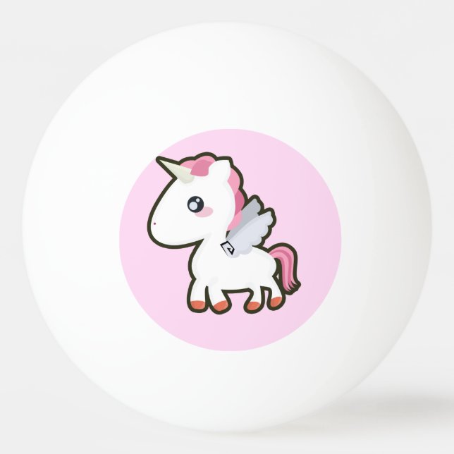 Balle De Ping Pong Kawaii Unicorn (Devant)
