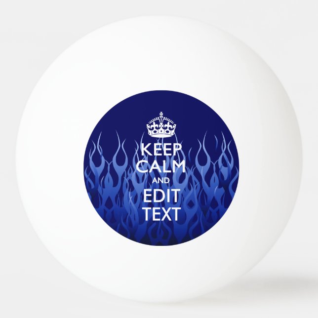 Balle De Ping Pong Keep Calm on Blue Flames (Devant)
