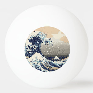 Balle De Ping Pong La Grande vague au large de Kanagawa 8 bits Pixel 