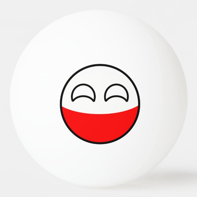 Balle De Ping Pong La Pologne Geeky tendante drôle Countryball (Devant)