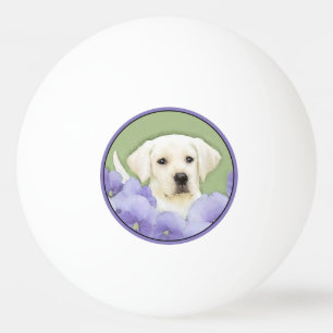 Balle De Ping Pong Labrador Retriever Puppy Painting Original Chien A